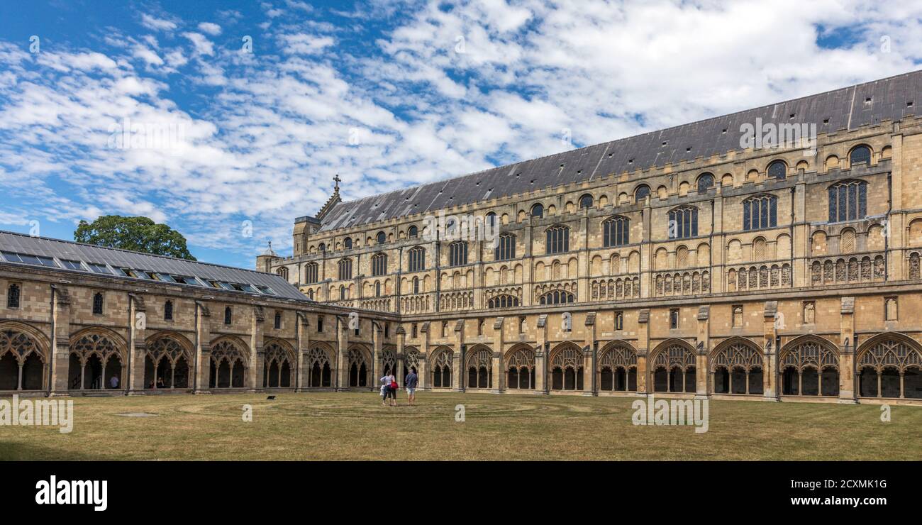 Cloître de la cathédrale de Norwich, Norfolk, Angleterre Banque D'Images