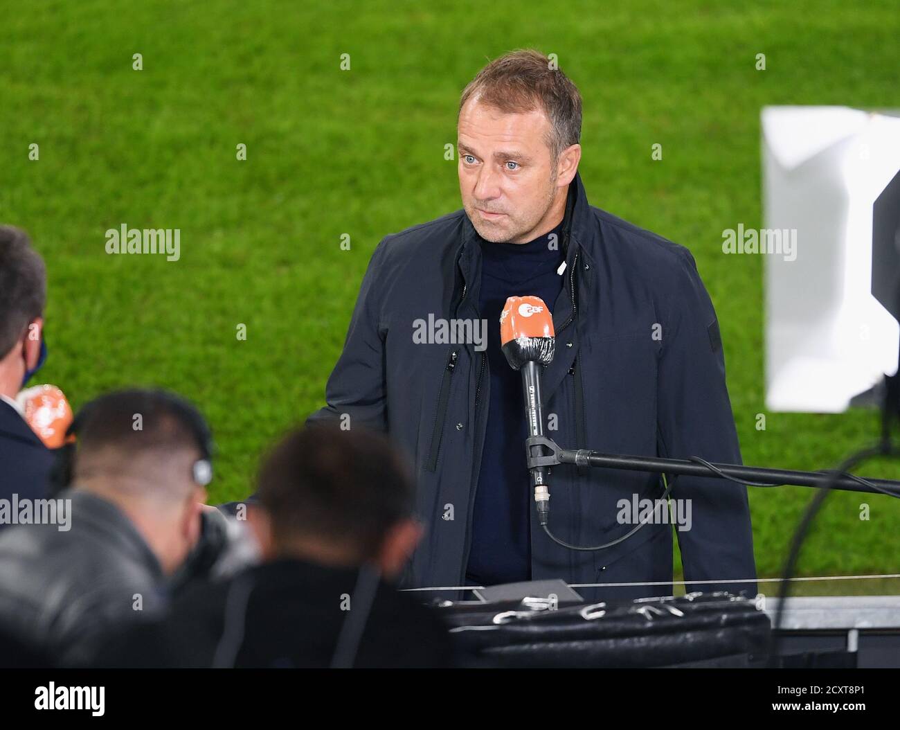 Allianz Arena Munich Allemagne 30.09.20, football: German SUPERCUP FINALE 2020/2021, FC Bayern Muenchen (FCB, rouge) vs Borussia Dortmund (BVB, jaune) 3:2 — Manager Hansi Flick (FCB) Foto: Markus Ulmer/Pressefoto Ulmer/Pool/via Kolvenbach les réglementations DFL interdisent toute utilisation de photographies ou quasi-séquences vidéo. Banque D'Images