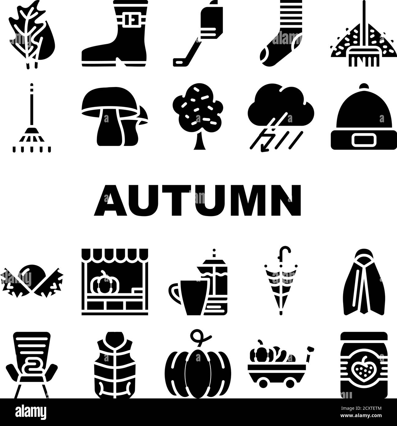Automne saison objets Collection icônes définir le vecteur Illustration de Vecteur Automne saison objets Collection icônes définir le vecteur Illustration de Vecteur