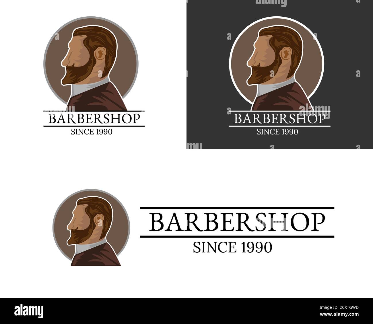 Illustration dessin vectoriel du modèle de mascotte du logo Barbershop Illustration de Vecteur