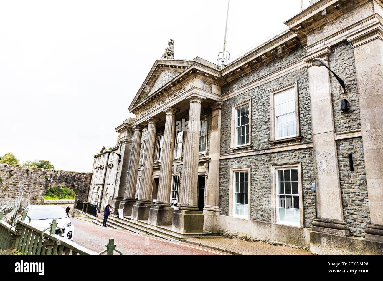 Cour de comté de Caernarfon, Cour de comté, salle de comté de Caernarfon, salle de comté de Caernarfon, pays de Galles du Nord, bâtiment de la salle de comté de Caernarfon, extérieur, façade Banque D'Images