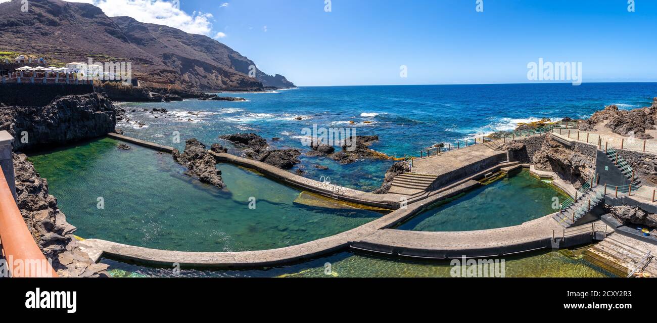 Belle vue sur les piscines naturelles de la Fajana sur l'île de la Palma,  îles Canaries, Espagne Photo Stock - Alamy