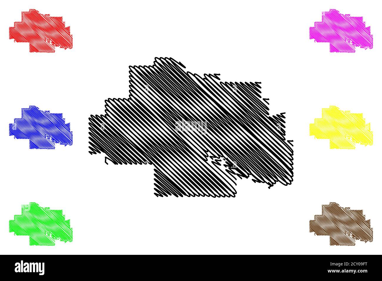 Regina City (Canada, province de la Saskatchewan) carte illustration vectorielle, croquis à tracer carte de la ville de Regina Illustration de Vecteur