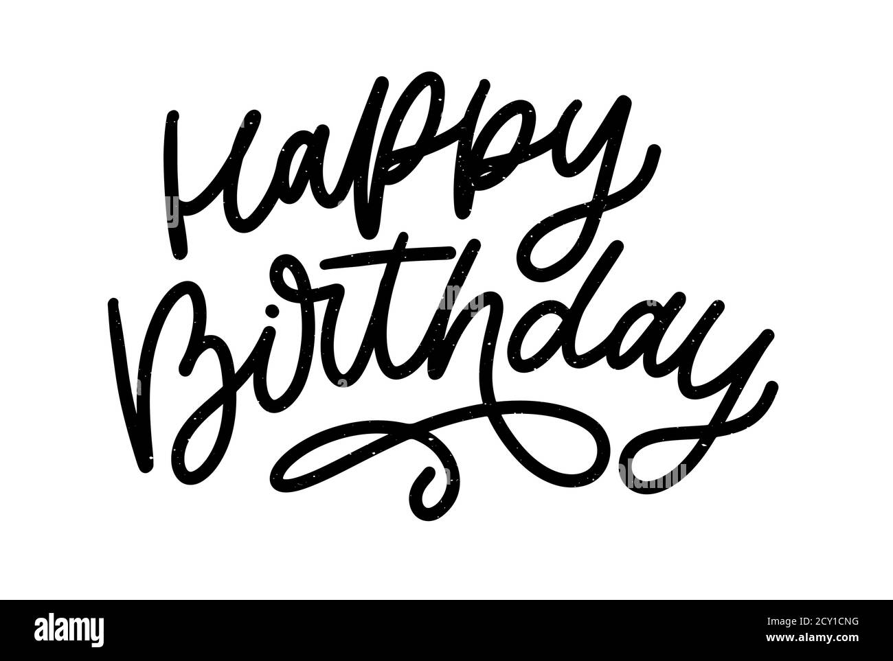 Happy Birthday Calligraphy Poster Design Banque D Images Noir Et Blanc Alamy