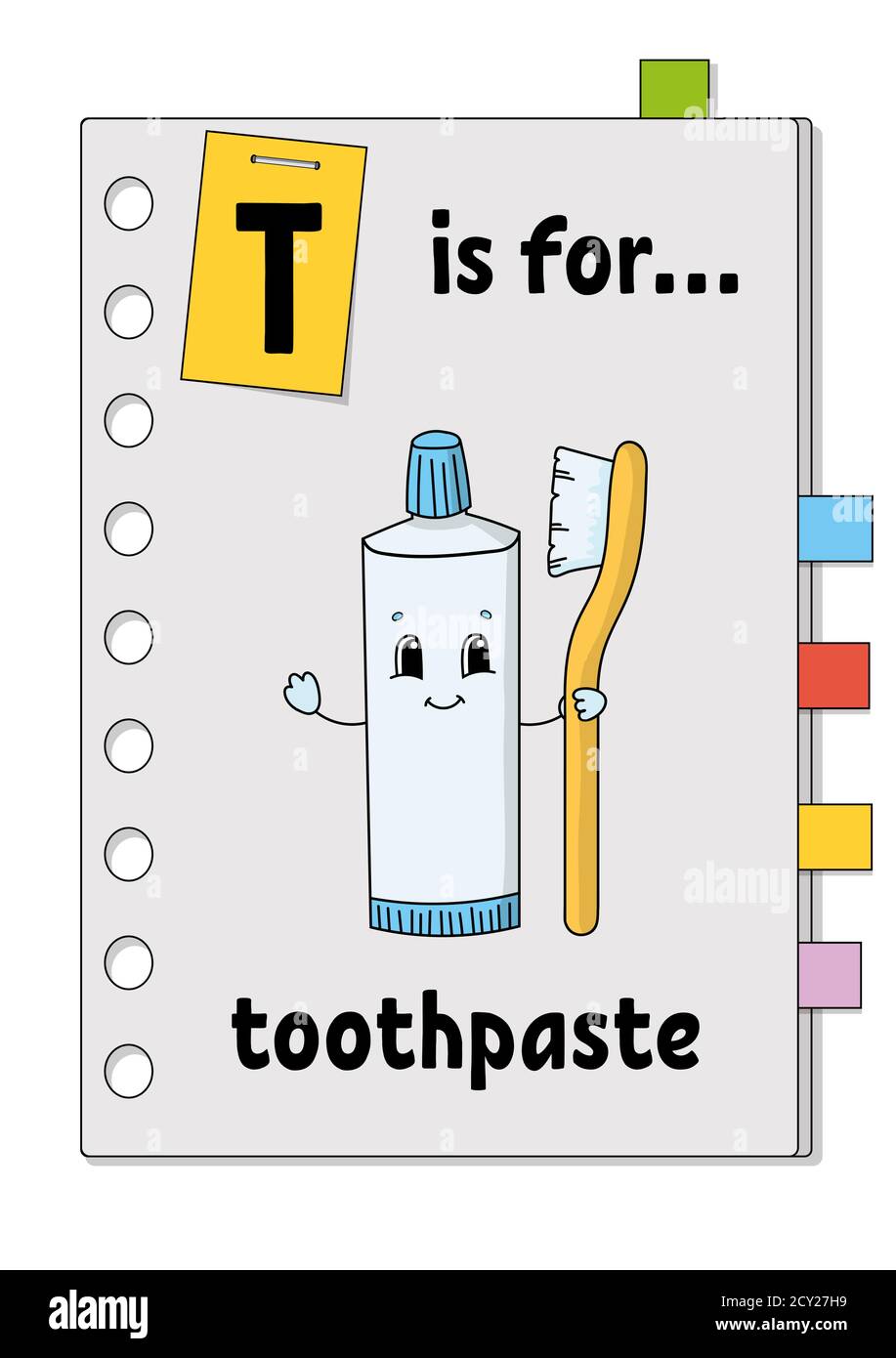 Jeu ABC pour enfants. Mot et lettre. Apprendre des mots pour l'anglais d'étude. Personnage de dessin animé. Illustration à vecteur de couleur. Illustration de Vecteur