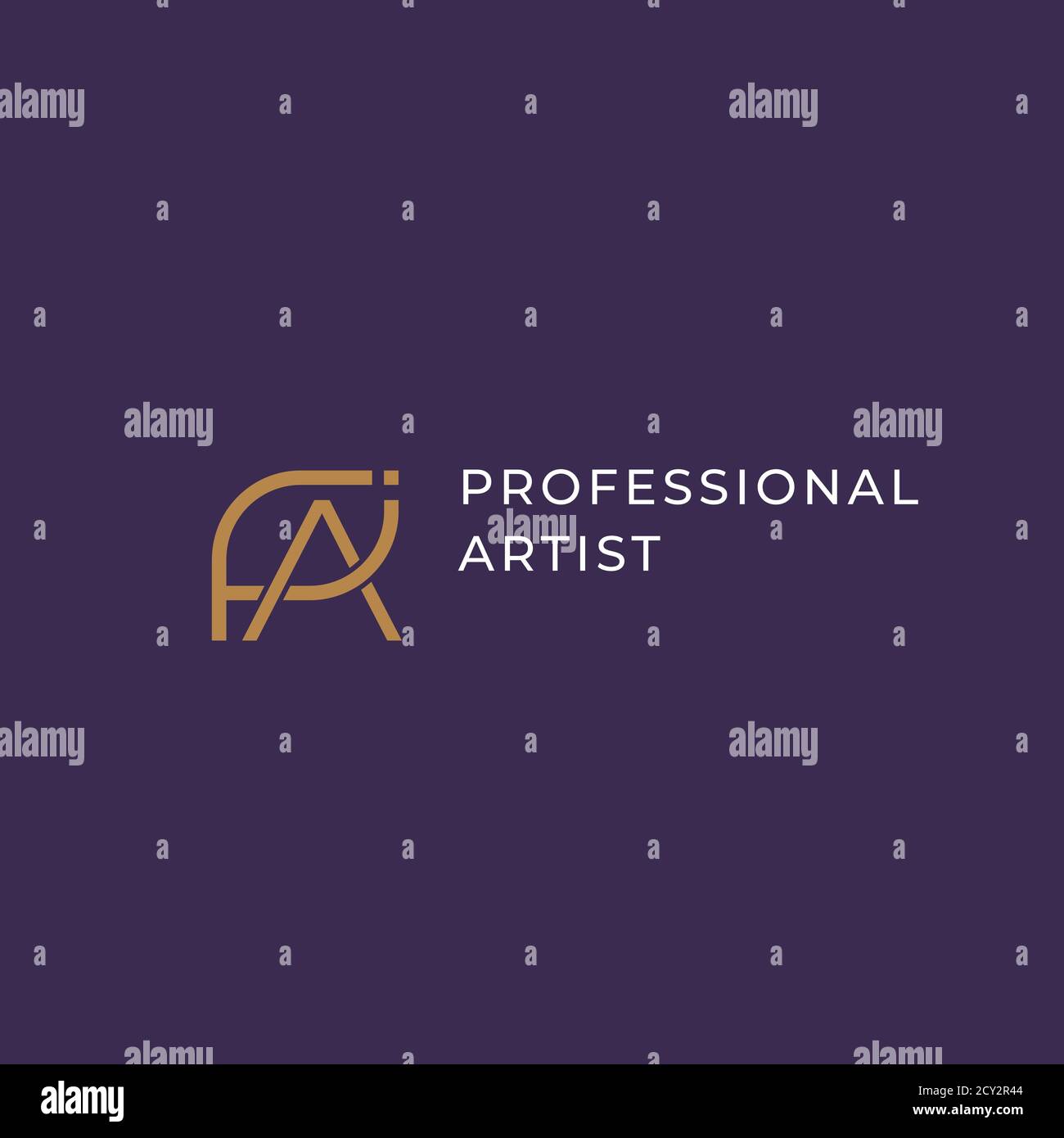 Logo vectoriel d'images d'artistes professionnels. P,A,I lettres vecteur monogramme Illustration de Vecteur
