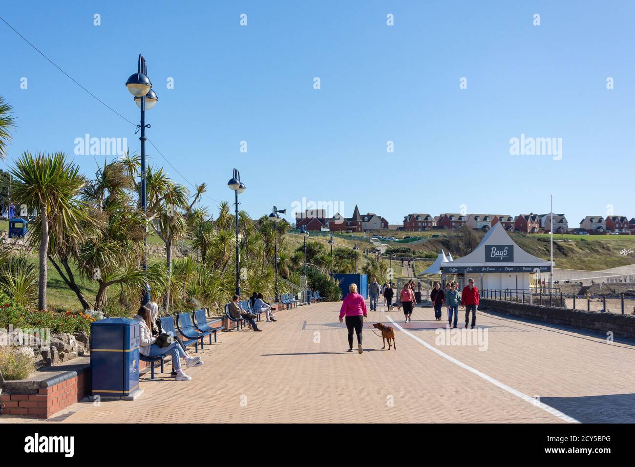 Whitmore Bay Beach and promenade, Barry Island, Barry (y Barri), Vale of Glamorgan, pays de Galles, Royaume-Uni Banque D'Images