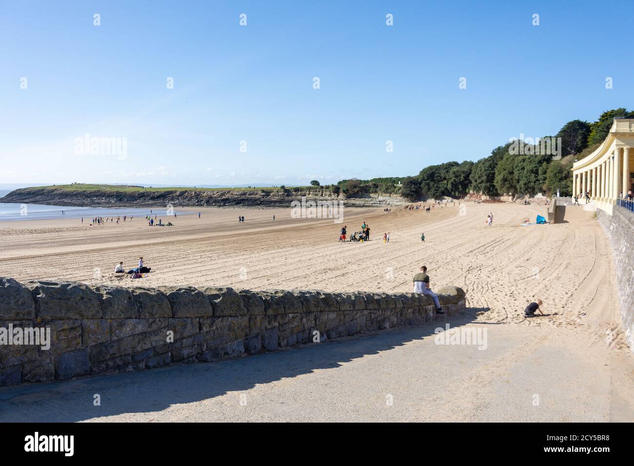 Whitmore Bay Beach and promenade, Barry Island, Barry (y Barri), Vale of Glamorgan, pays de Galles, Royaume-Uni Banque D'Images