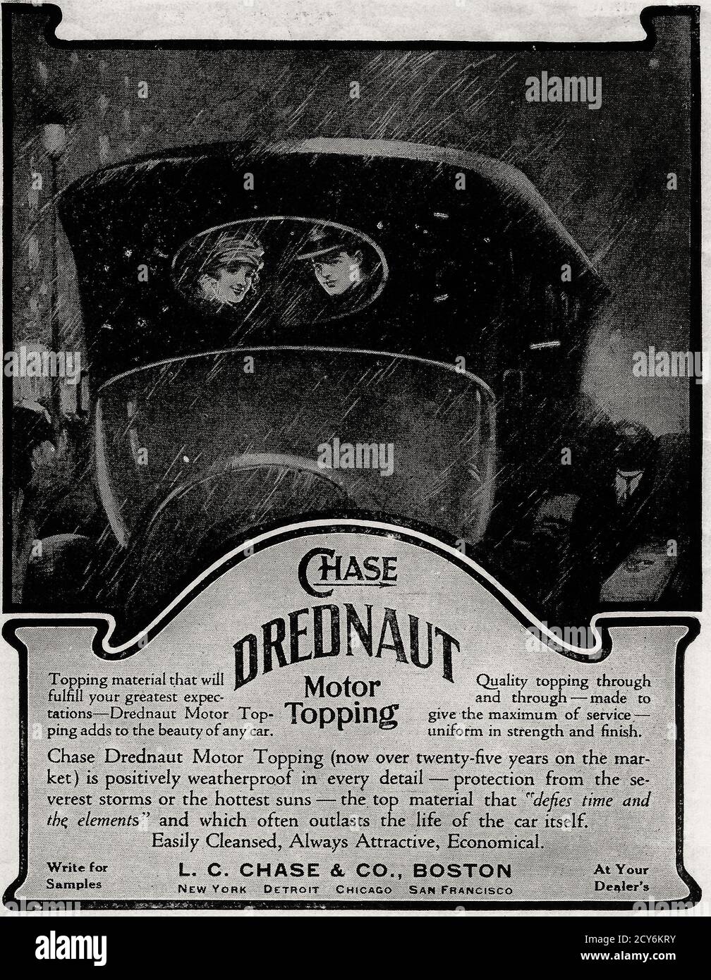 Chase Drednaut Motor Topping Publicité, 1919 Banque D'Images