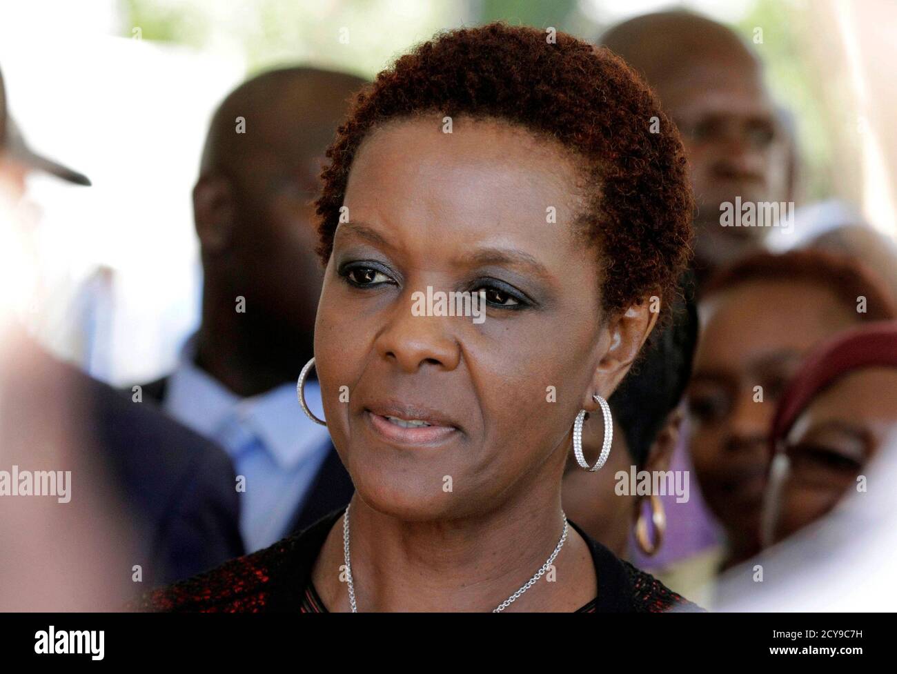 Zimbabwe First Lady Grace Mugabe tours the venue for party ZANU PF's  elective congress in Harare December 2, 2014. Ninety-year-old Zimbabwe  President Robert Mugabe is - quite literally - paving the way