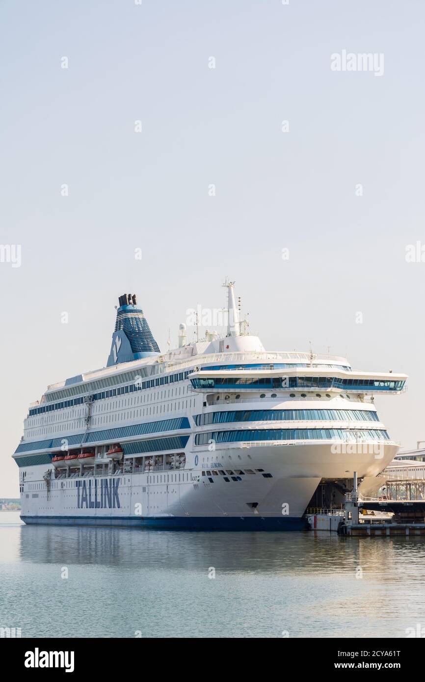 Tallink Silja lignes Silja Europa ferry à Passenger port dock À Tallinn, Estonie Banque D'Images