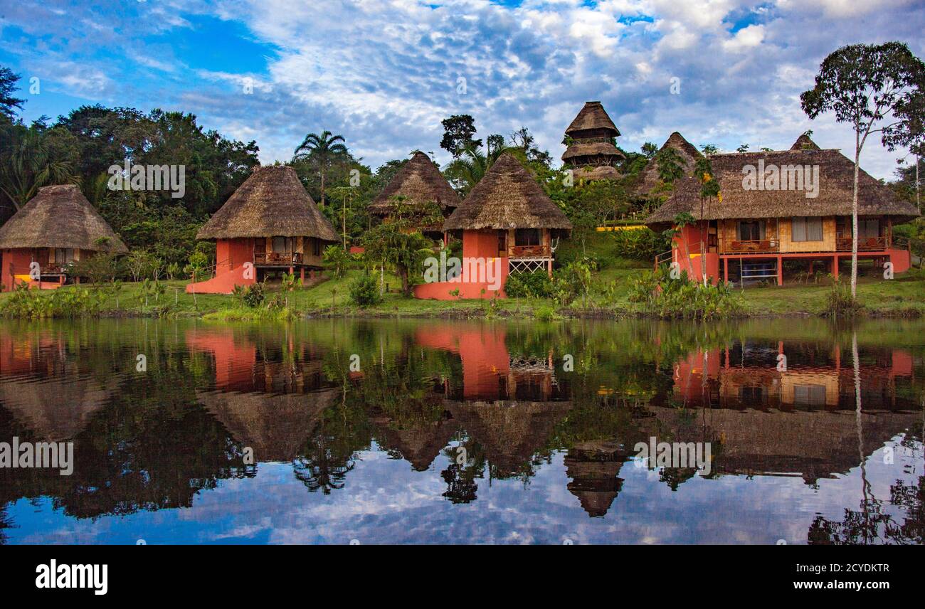 L'ONAP Wilderness Centre en forêt amazonienne de l'Équateur Banque D'Images