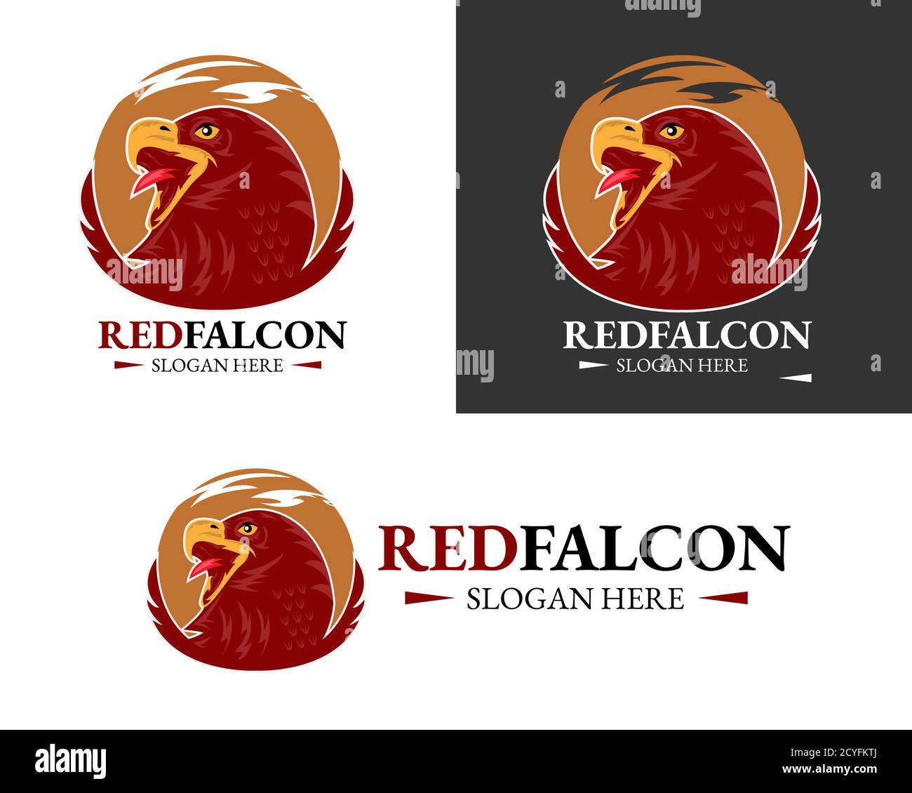 Illustration de la conception vectorielle du modèle de mascotte du logo Eagle Illustration de Vecteur