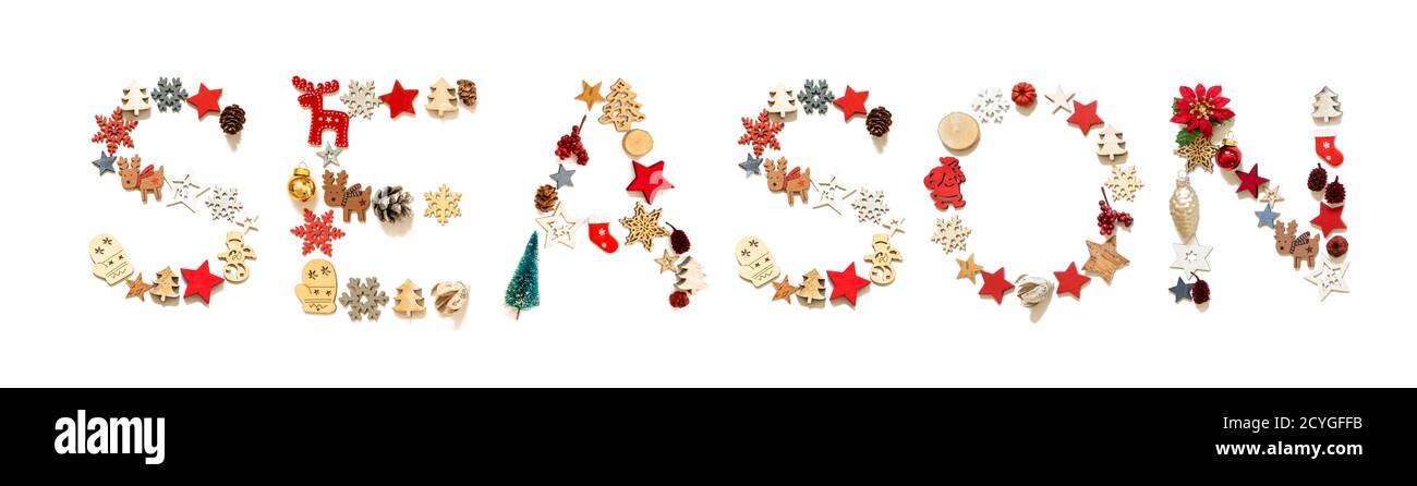 Décoration de Noël et décoration de bâtiment saison des mots Banque D'Images