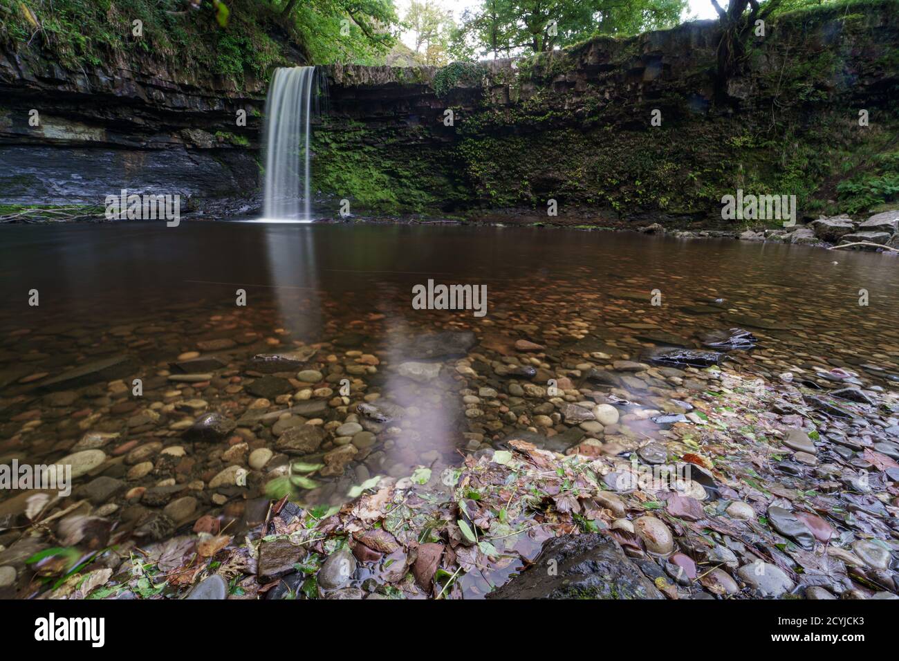Sgwd Gwladys Waterfall Country dans le parc national de Brecon Beacons et Fforest Fawr Geopark, la vallée de Neath. Pays de Galles du Sud, Royaume-Uni Banque D'Images