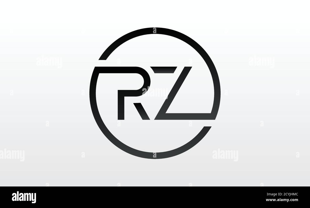 Logo de lettre rz initial avec modèle de vecteur de typographie ...