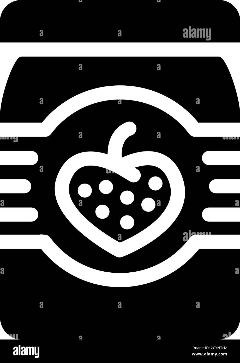 illustration vectorielle d'icône de glyphe de pot de confiture de fraise Illustration de Vecteur illustration vectorielle d'icône de glyphe de pot de confiture de fraise Illustration de Vecteur
