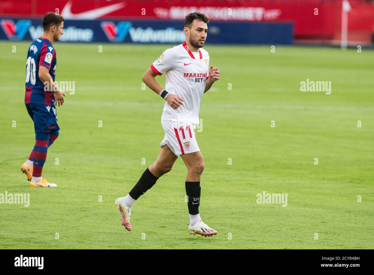 Munir El Haddadi de Séville pendant le championnat d'Espagne la Match de football de la Ligue entre Sevilla Futbol Club et Levante Union Deportiva le octobre Banque D'Images