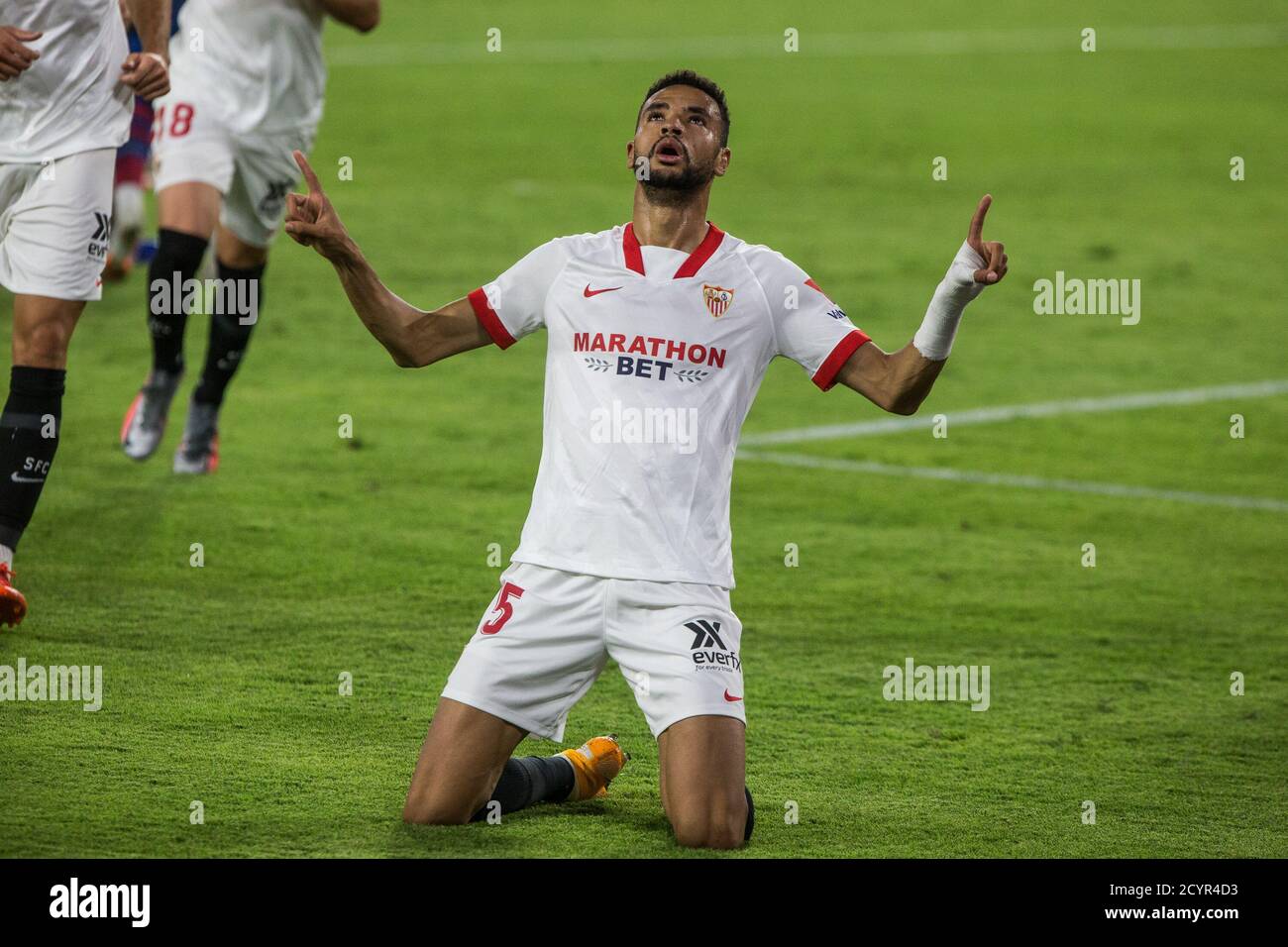 Youssef en-Nesyri de Séville célèbre après son but pendant le Championnat d'Espagne la Liga match de football entre Sevilla Futbol Club Et Levante Banque D'Images