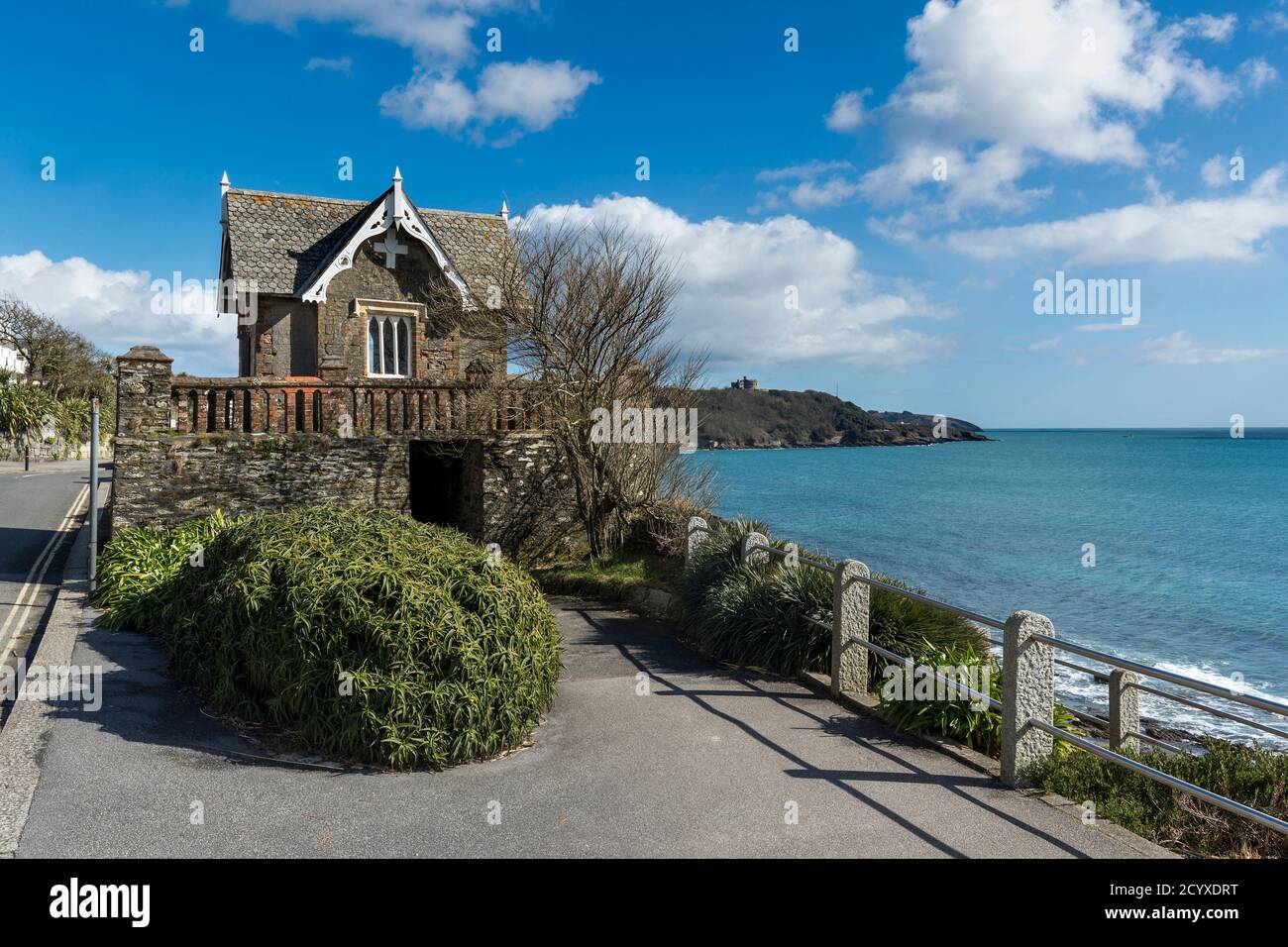 Castle Beach; Cliff Road; Falmouth; Cornwall; Royaume-Uni Banque D'Images