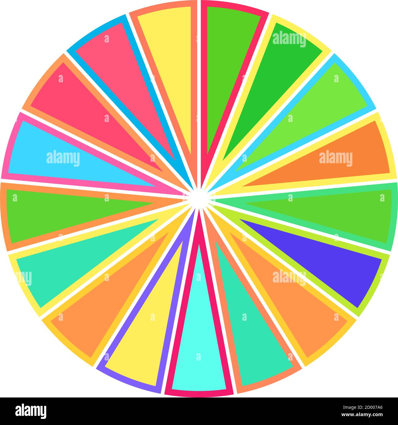 graphique circulaire simple et illustration vectorielle de diagramme. cercle segmenté, divisé de 2 à 20 sections, segments, portions ou secteurs pour l'analyse biz, Illustration de Vecteur