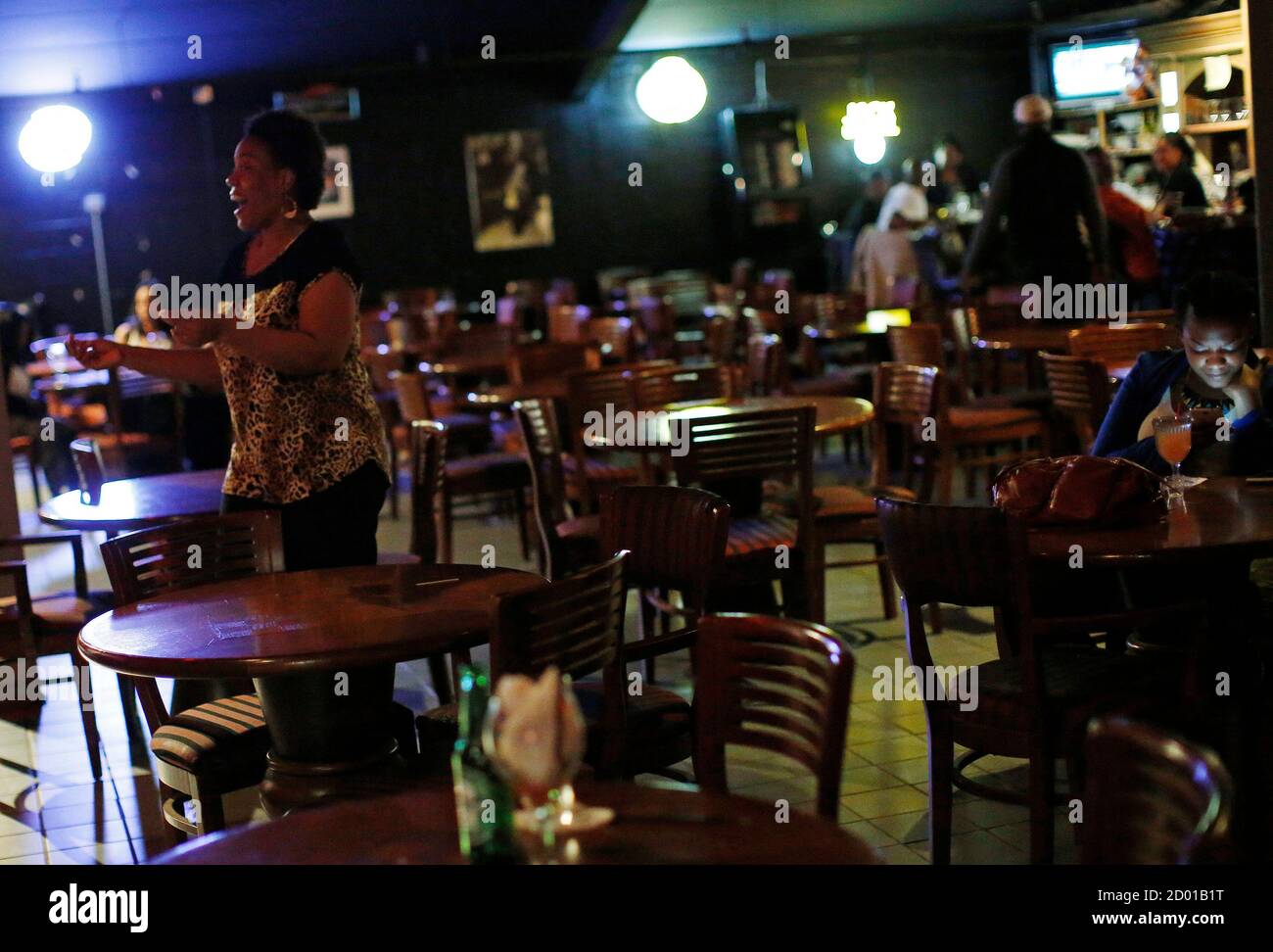 Tammy Harris dances among the tables at the Checkerboard Lounge in Chicago,  Illinois, May 24, 2014. The Checkerboard Lounge, the South Side of Chicago  club that hosted the Rolling Stones, Eric Clapton