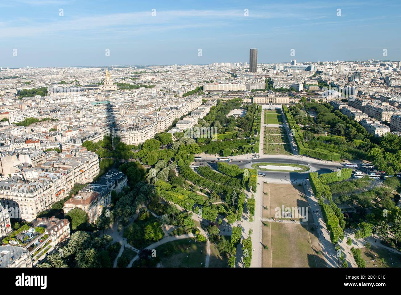 Vue sur Paris depuis le sommet de la Tour Eiffel. Banque D'Images