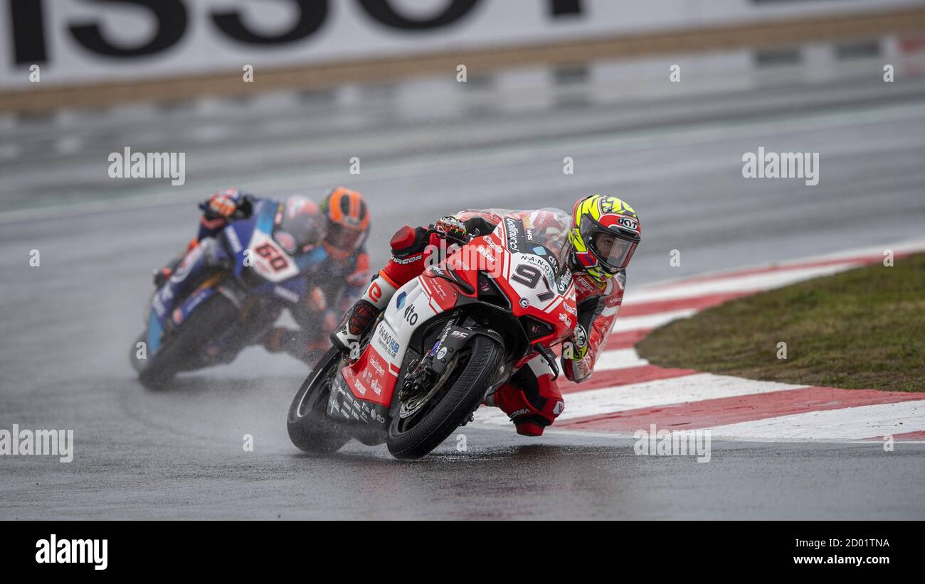 97 Samuele Cavalieri Ducati Panigale V4 R Barni Racing Team temps de pluie pendant la ronde 7 Pirelli French Round 2020, World Superbike - SBK, francia, Banque D'Images