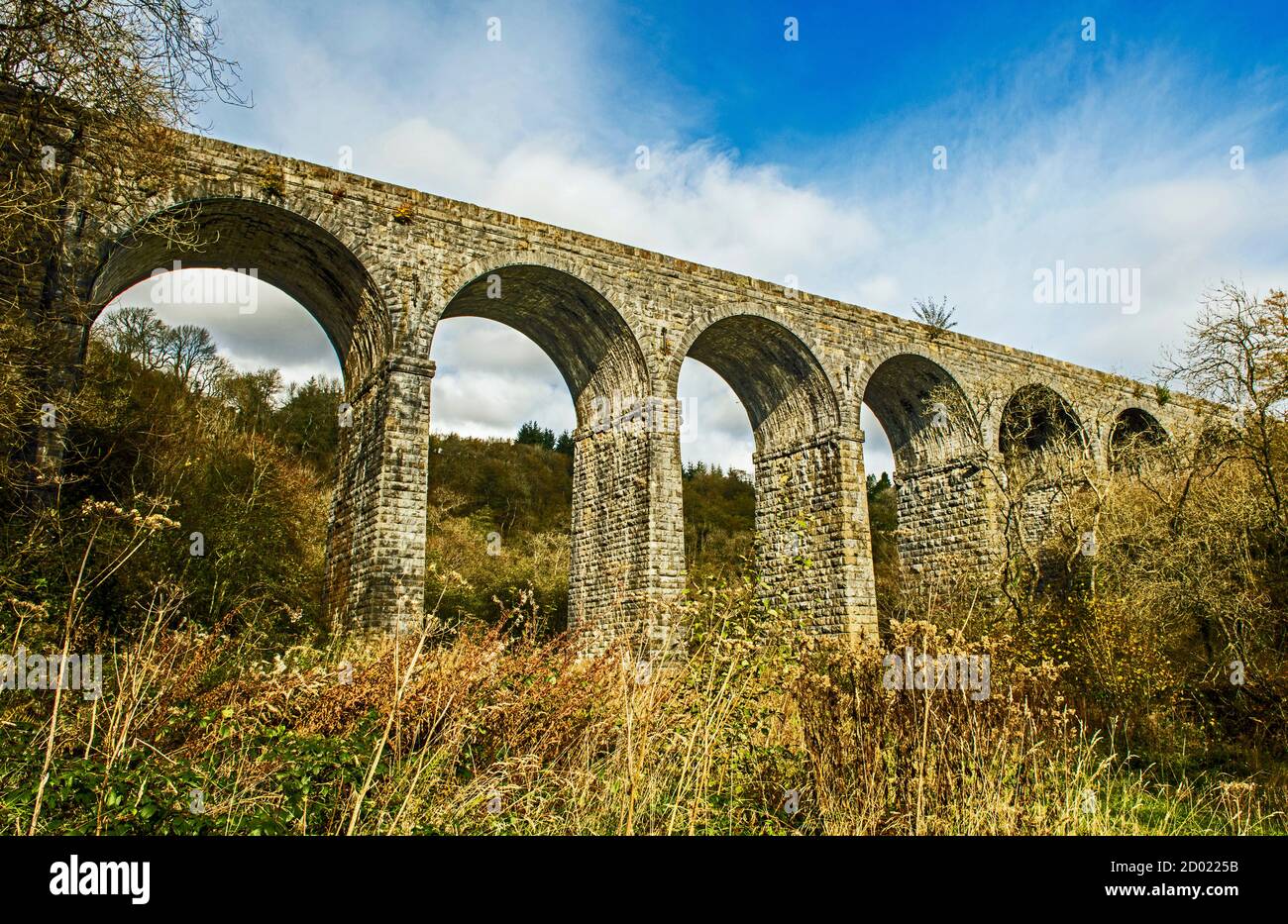 Pontsan Viaduct, maintenant désutilisé, mais auparavant était le pont de chemin de fer qui transportait les trains vers et au-delà Merthyr Tydfil de Brecon et au-delà,. Banque D'Images