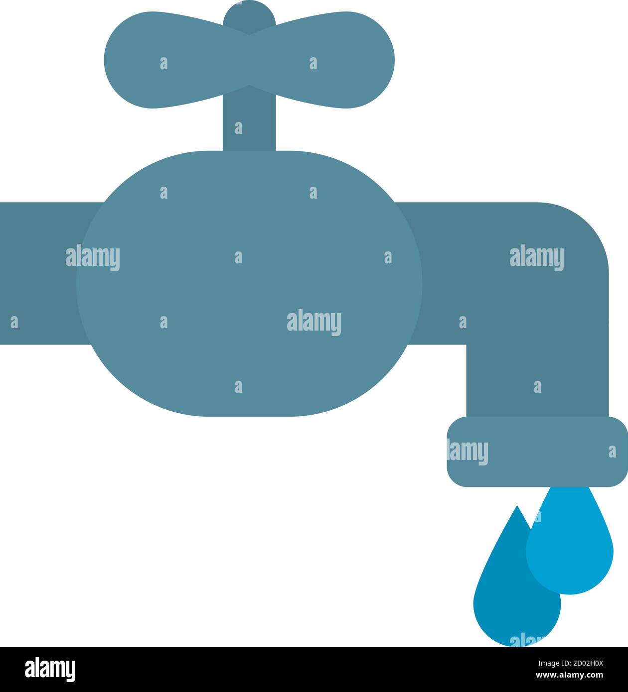 icône de robinet d'eau sur fond blanc, style plat, illustration ...