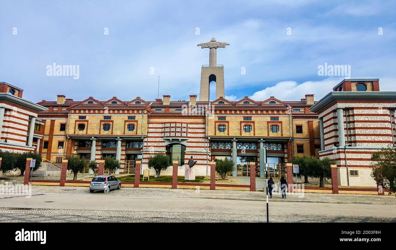 Construction du Sanctuaire du Christ Roi (Cristo Rei). Lisbonne, Portugal. Banque D'Images