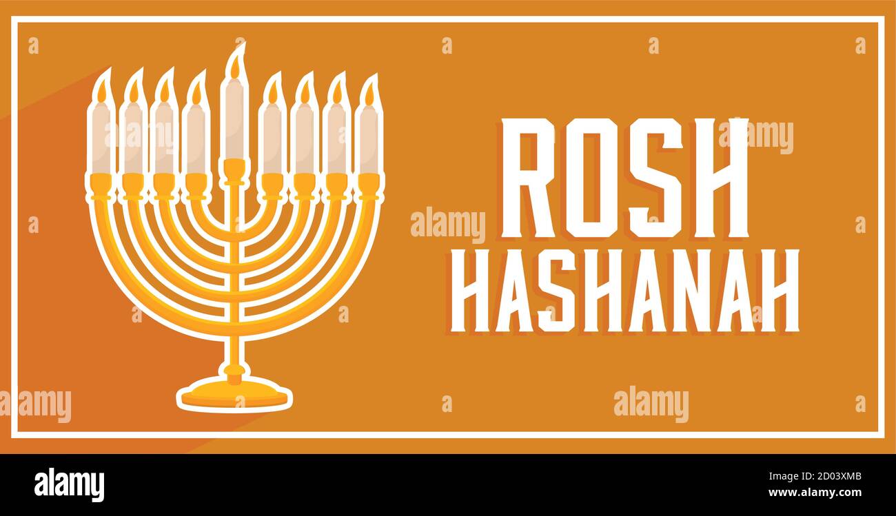 Chandelier isolé tradition rosh hashanah bannière- Vector Illustration de Vecteur