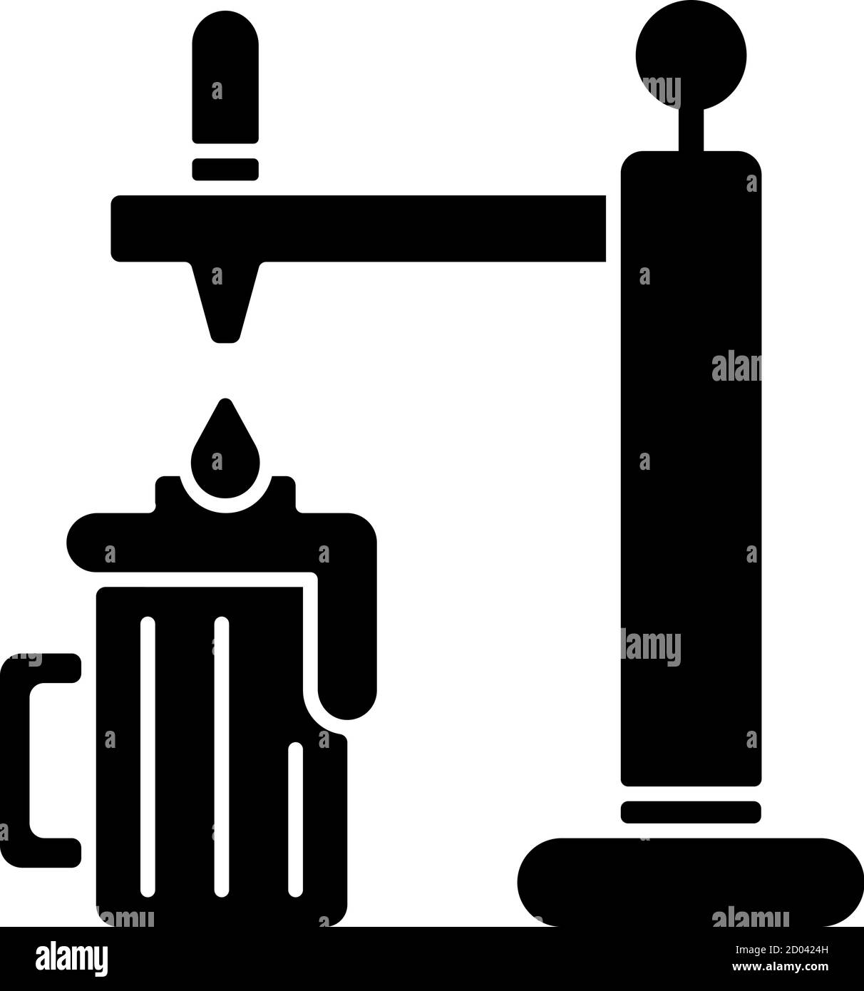 Icône de glyphe noir de bière pression Illustration de Vecteur