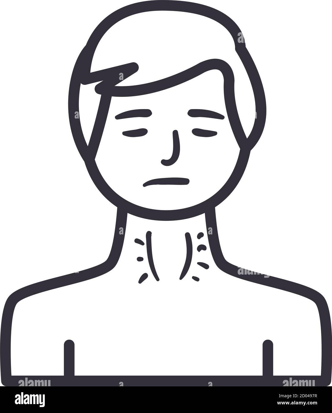 Homme avec mal de gorge style icône design de Medical Santé et urgence thème Illustration du vecteur Illustration de Vecteur