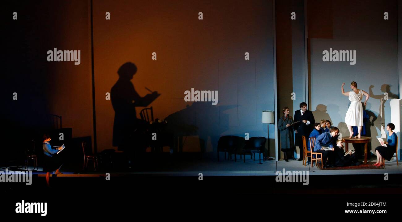 Singers perform on stage during a dress rehearsal of Marc-Andre Dalbavie's  opera 'Charlotte Salomon' in Salzburg July 24, 2014. The opera will  premiere as part of the annual Salzburg Festival (Salzburger Festspiele)