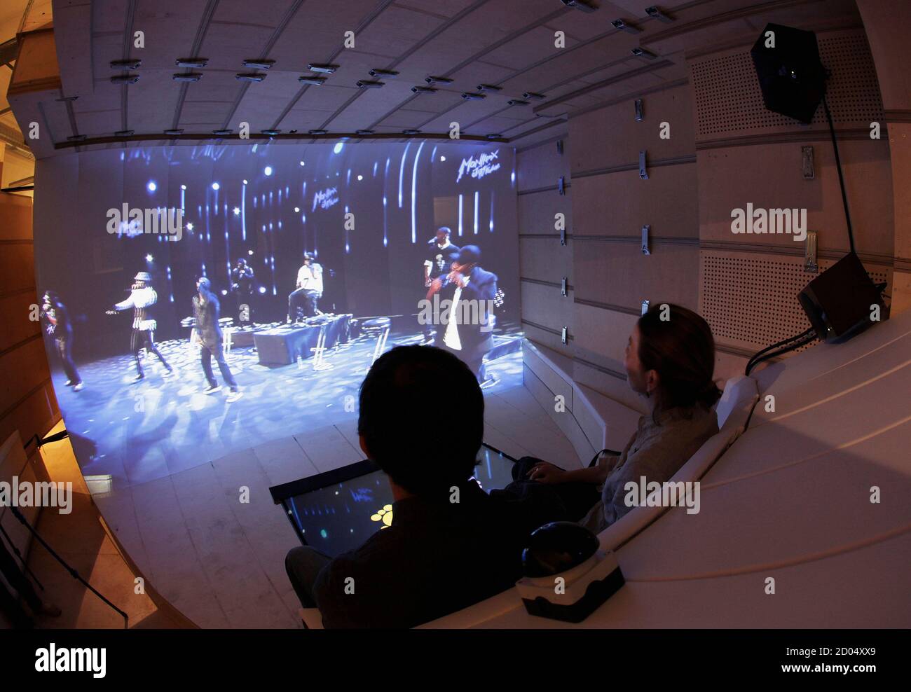 Guests enjoy a Montreux Jazz concert in the module during a media  presentation in Renens June 19, 2012. The Montreux Jazz Festival and the  Swiss Federal Institute of Technology (EPFL) presented the