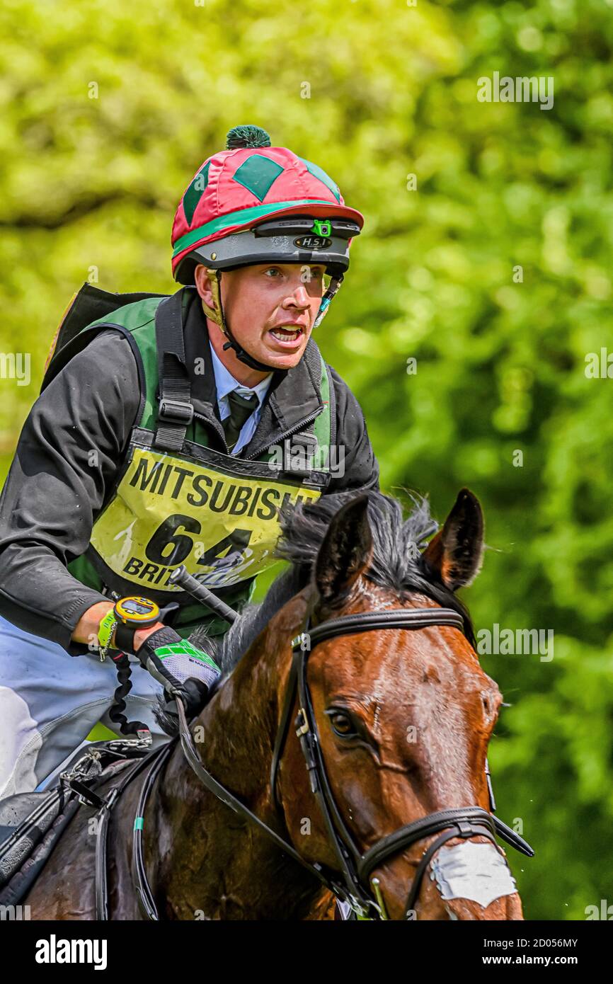 David Britnell Badminton Horse essais Gloucester Angleterre Royaume-Uni Mai 2019, David Britnell Equestrian eventing représentant la continuité de la circonscription de Grande-Bretagne Banque D'Images