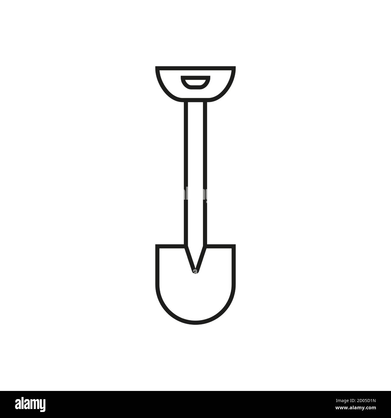 Icône de pelle élément de l'icône de bâtiment pour le concept mobile et les applications Web. L'icône de pelle à ligne mince peut être utilisée pour la toile et le mobile. Icône Premium sur blanc Illustration de Vecteur