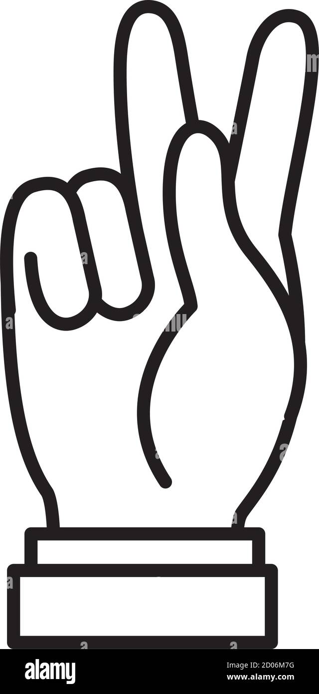 Mouvement de la main montrant la lettre K sur la langue des signes sur