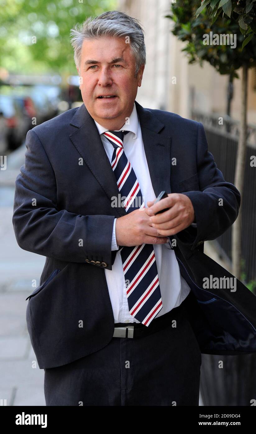The new chairman of Glasgow Rangers F.C. Malcolm Murray is seen going into  a restaurant, London June 15, 2012. A consortium led by businessman Charles  Green said on Thursday it had taken