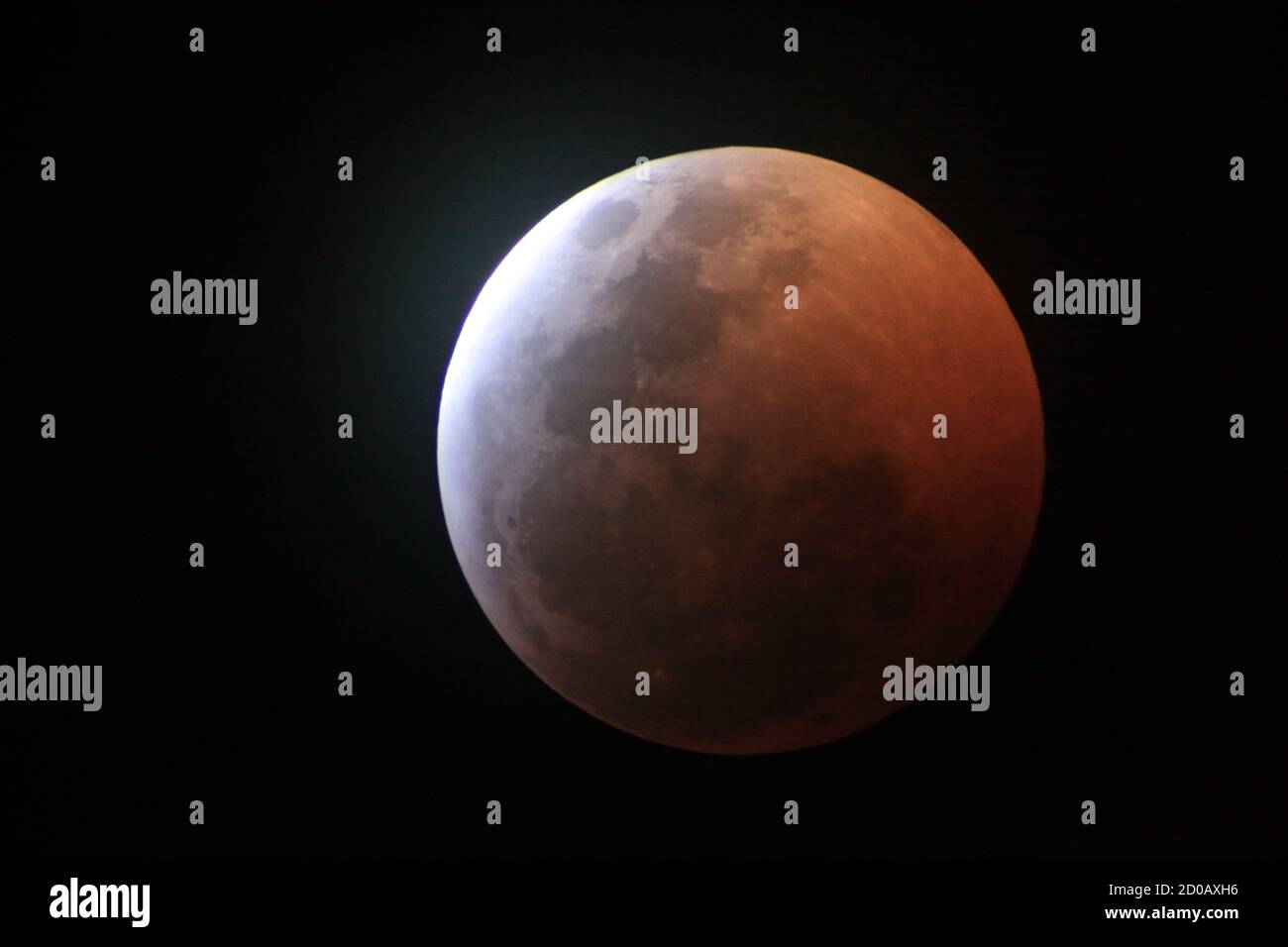 Phases de l'éclipse de lune Banque D'Images