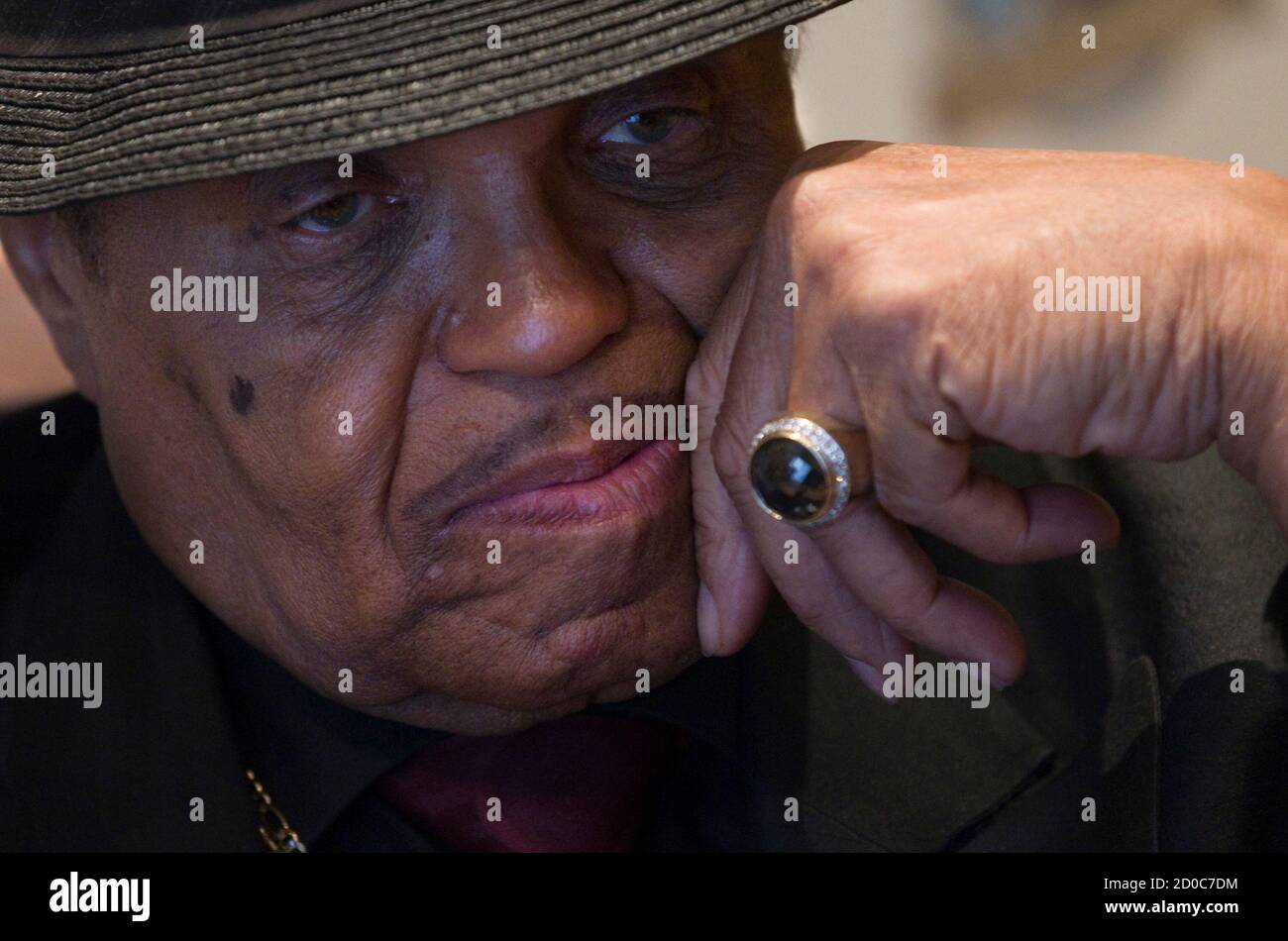 Joe Jackson, father of deceased pop star Michael Jackson, listens to a  question during an interview with Reuters in Madrid March 18, 2011. A week  before jury selection begins in the manslaughter