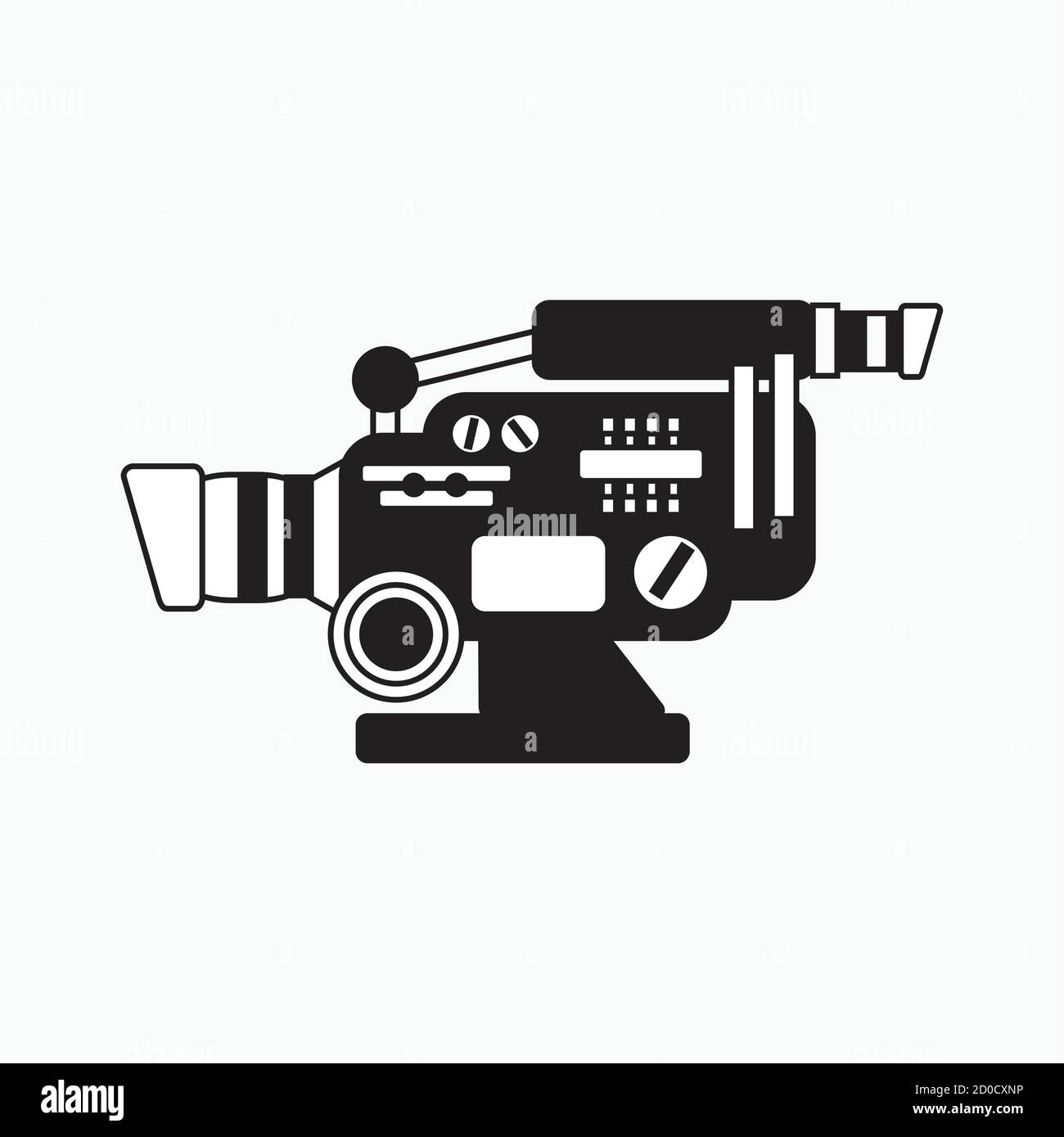 Illustration de silhouette d'icône de caméra embarquée isolée sur fond blanc - caméra tv, HD, 4K utilisée Illustration de Vecteur