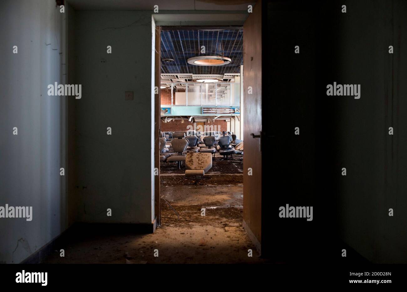 A view of the departure lounge is seen from a former passport office in the  abandoned Nicosia International Airport in the Nicosia District of Cyprus  March 10, 2014. The airport which was
