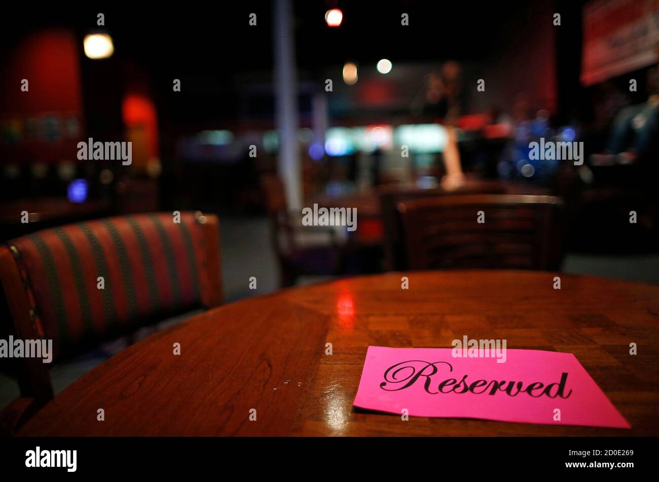 A table is reserved at the Checkerboard Lounge in Chicago, Illinois, May  24, 2014. The Checkerboard Lounge, the South Side of Chicago club that  hosted the Rolling Stones, Eric Clapton and Muddy