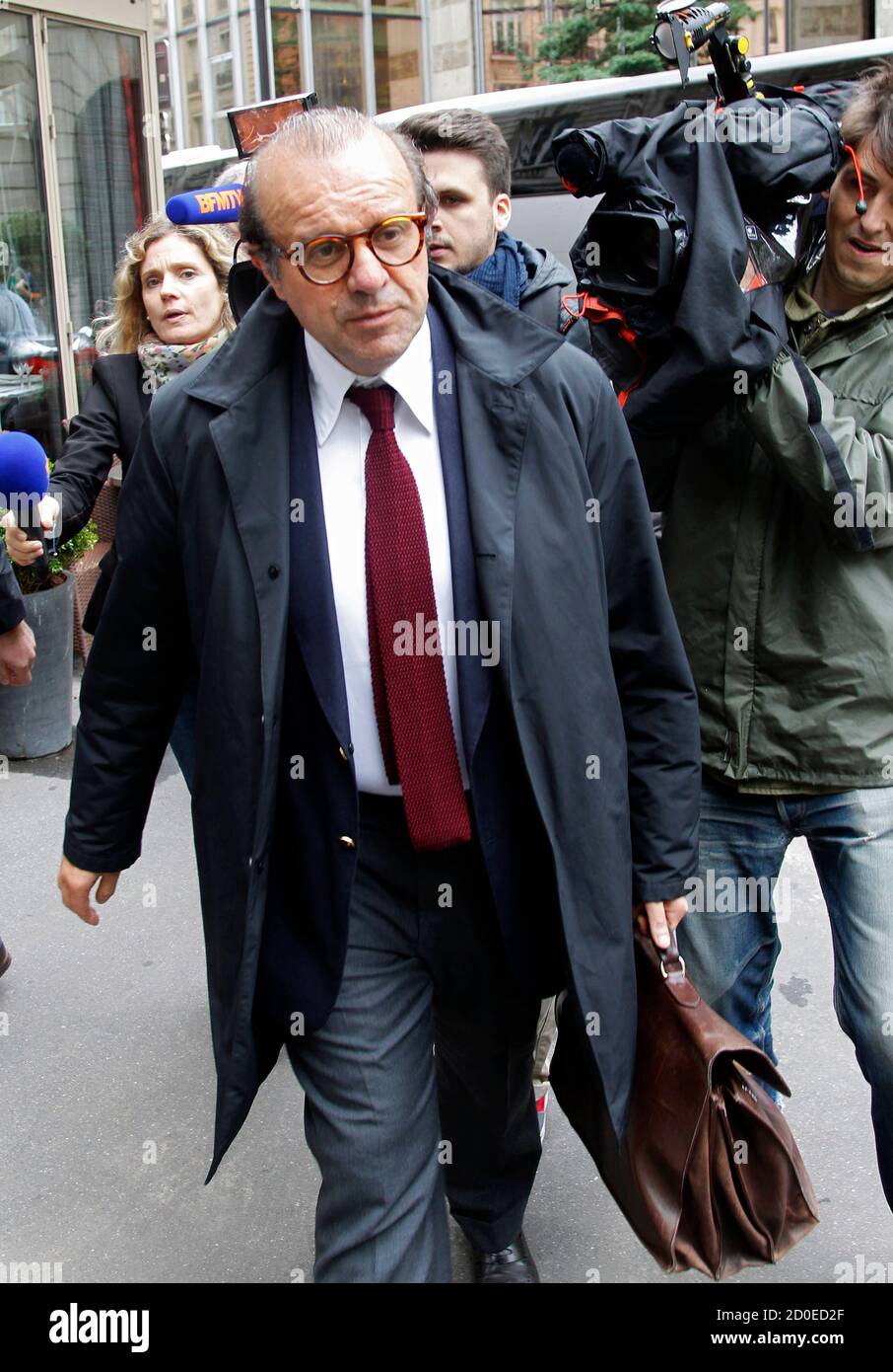 Herve Temime, one of the lawyers of French businessman Bernard Tapie,  leaves the financial investigation unit in Paris June 28, 2013. The French  state legally challenged the 403 million euros ($524 million)