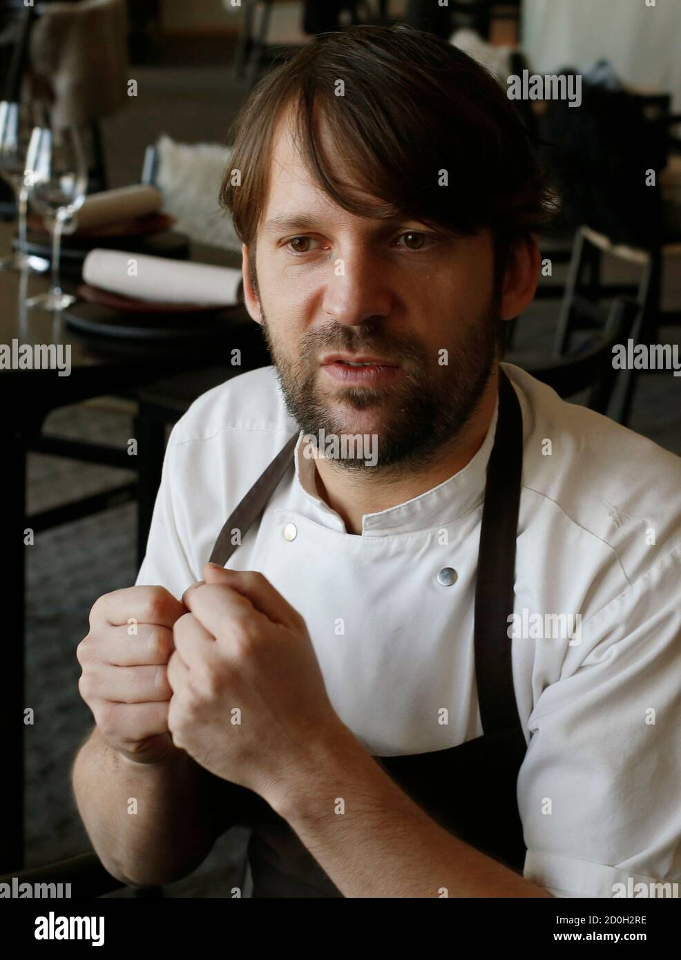 Rene Redzepi, the head chef of Noma in Copenhagen, speaks during an  interview with Reuters at Noma at Mandarin Oriental Tokyo February 10,  2015. The world's best restaurant moved to the world's