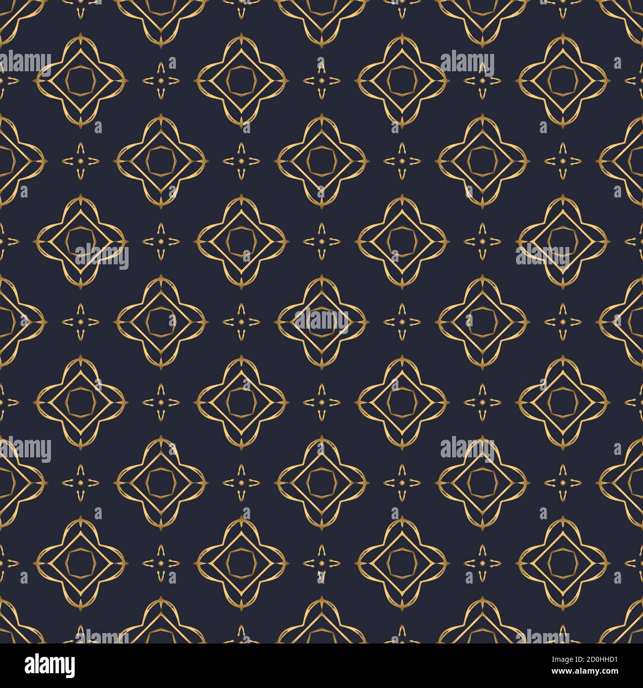Motif tourbillon. Décoration or et bleu marine sans couture. Effet 3D Illustration de Vecteur