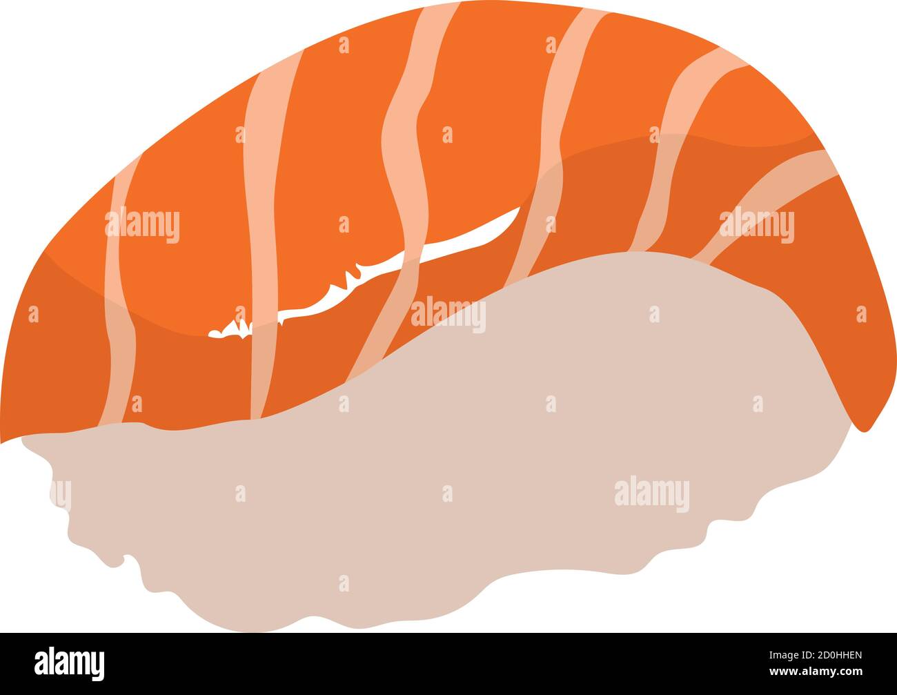 Illustration de la cuisine japonaise de Saumon sur le style asiatique traditionnel Illustration de Vecteur