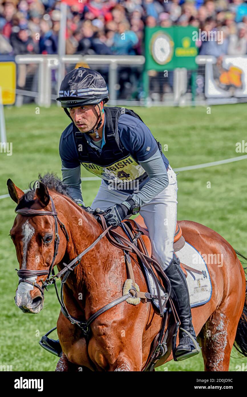 Tim Price Badminton essais de chevaux Gloucester Angleterre Royaume-Uni Mai 2019 equestrian Event représentant la Nouvelle-Zélande équitation Ringwood Sky Boy in Le Badminton Banque D'Images